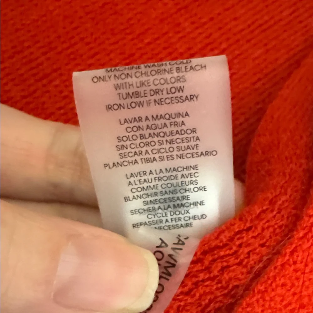 Calvin Klein Bright Red Knit Scarf with Brand Tag Men’s Unisex